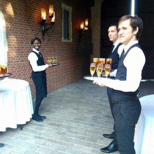 Very friendly and welcoming waiters and waitresses for a private party in London