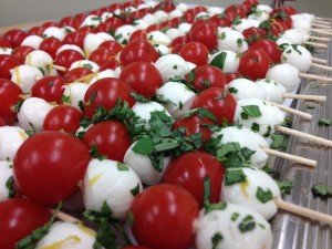 Tomato and mozarella canapes