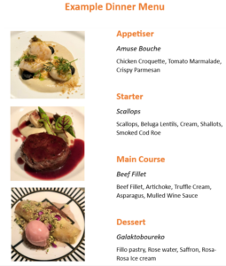 3-Course Dinner Menu London