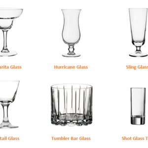 Cocktail glasses for hire in London