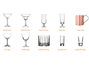 Cocktail glasses for hire in London