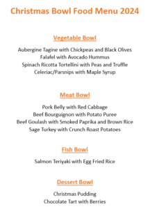 Christmas Bowl Food Menu London